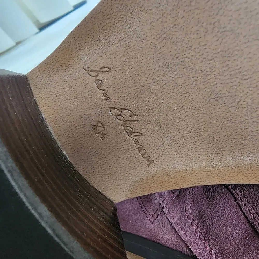 NEW Sam Edelman Simona Block Heel Burgundy Leather Ankle Bootie 8.5